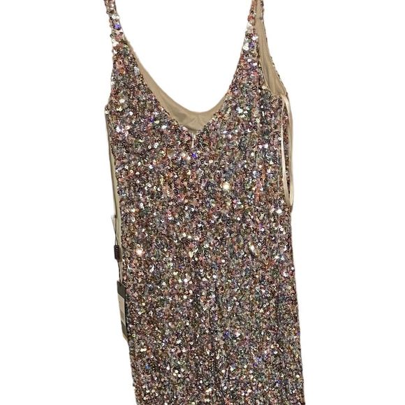 La Femme Multicolor Sequin Gown size 10 NWT - Picture 3 of 9